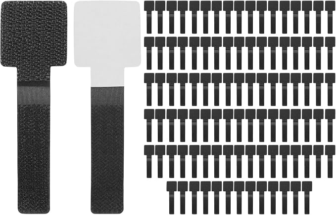 100-Pack Hook and Loop Cable Ties, 3.5 x 1.1 Inch Adjustable Self-Adhesive Cord - Image 7