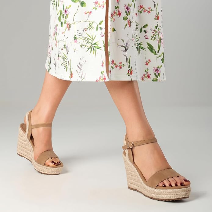 mikarka Women's Espadrille Wedge Sandals: Ankle Strap Platform Open Toe Wedges - Image 5