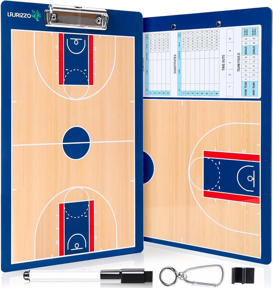 Basketball Dry Erase Coaches Clipboard, Basketball Clipboard for Coaches Double-Sided Basketball White Board for Coaches Writable and Erasable Basketball Dry Erase Board for Coaches Gift