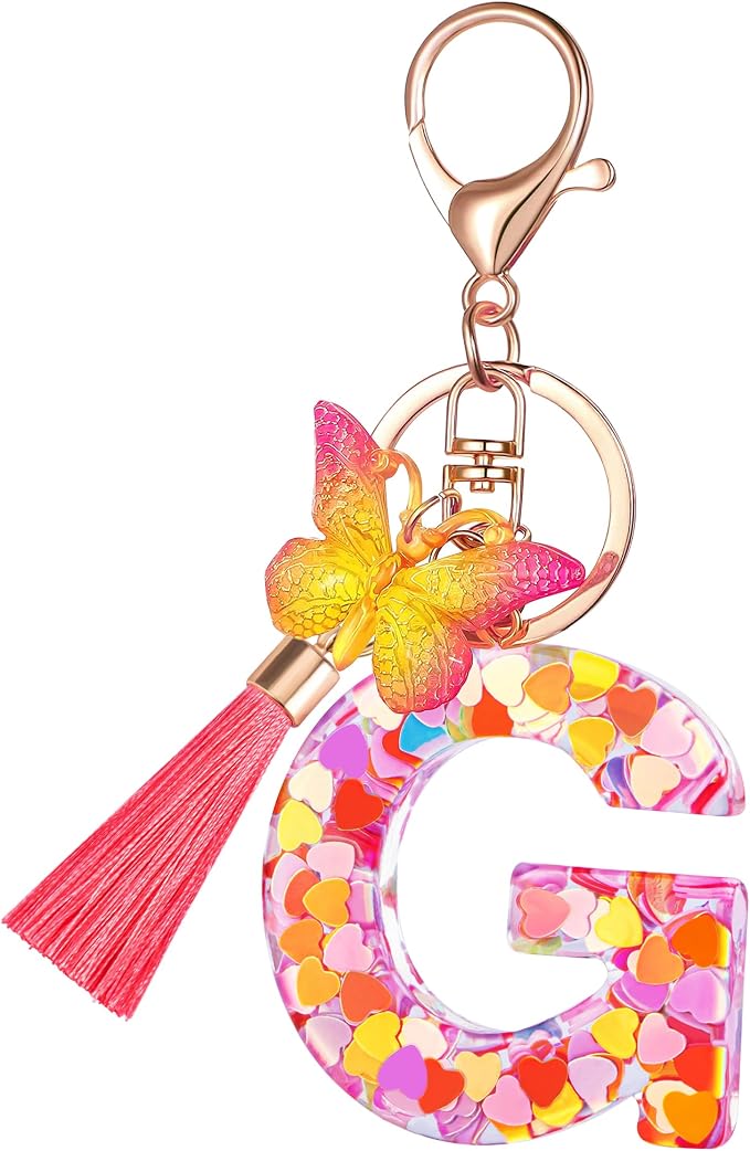 Suweibuke Colourful Cute Initial Letter Keychains by Suweibuke