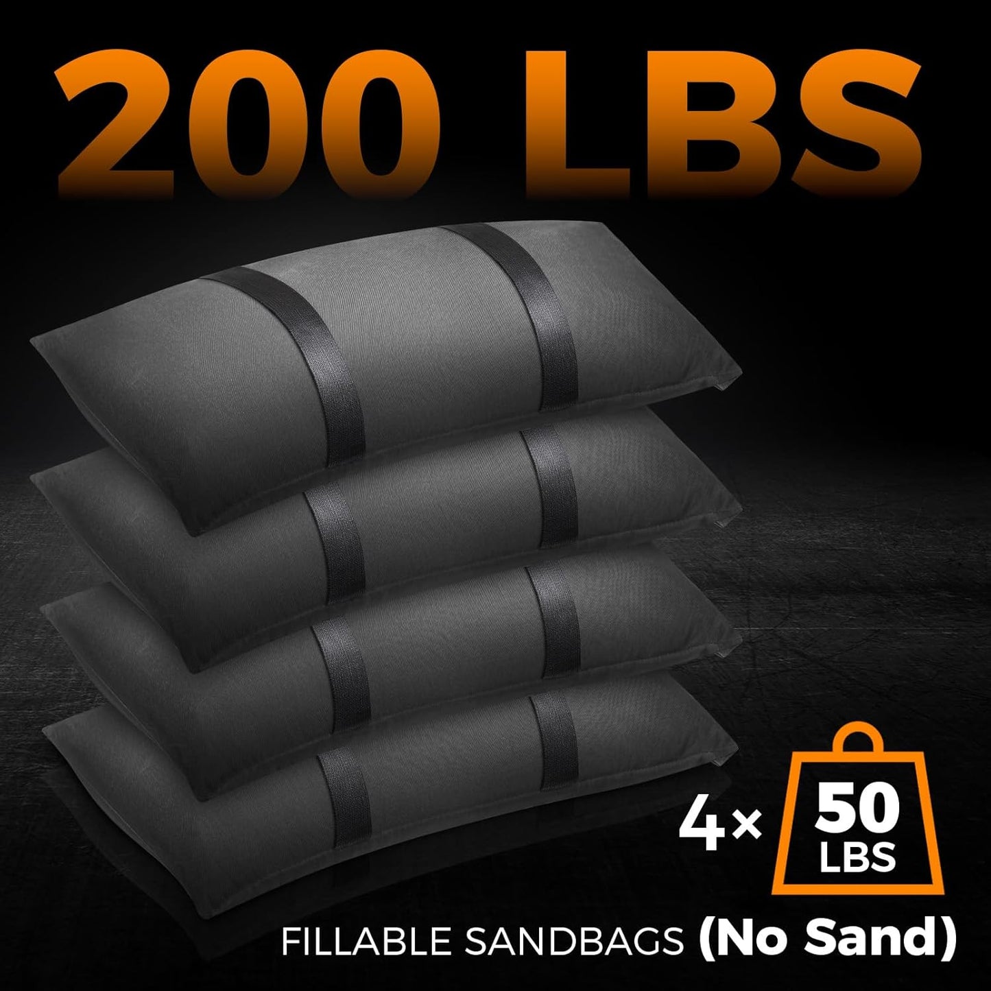 200 LBS Umbrella Base Weight Sandbags, Sand Bags for Weight, 4 Packs Fillable Sandbags for Umbrella Base, Weatherproof Furniture Heavy Duty Weight Bags For Cantilever Patio Umbrella Trampoline Garden