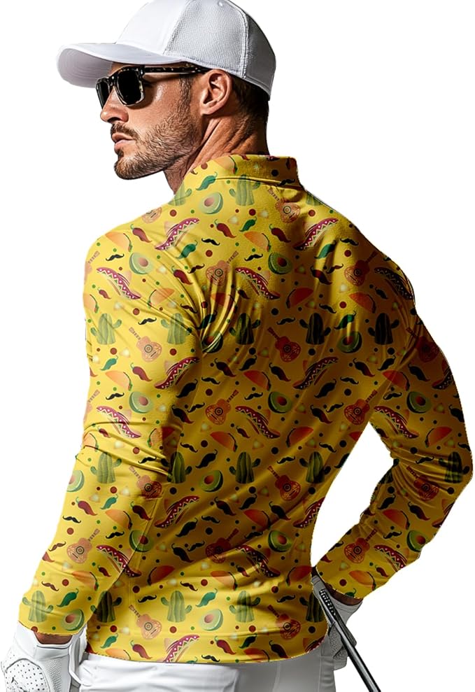Men's Long Sleeve Golf Shirt Quick Dry 3 Button Work Fishing Outdoor Casual - Image 2