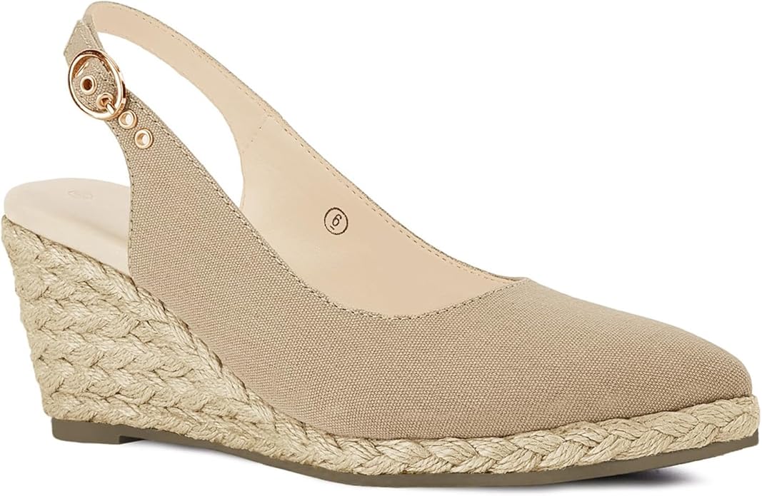 Juliet Holy Womens Wedge Sandals Espadrilles Closed Toe Slingback Buckle Strap by JulietHoly