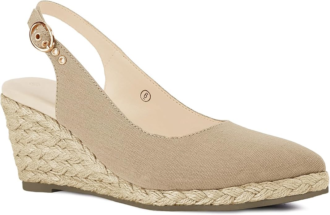 Juliet Holy Womens Wedge Sandals Espadrilles Closed Toe Slingback Buckle Strap by JulietHoly
