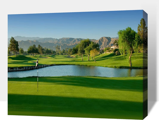 Golf Wall Art, Palm Springs Golf Course Canvas Picture for Living Room Wall Decor, Golf Sports Poster Prints for Gym Home Decoration, Framed Artwork for Office Bathroom Ready to Hang 32x48 Inches