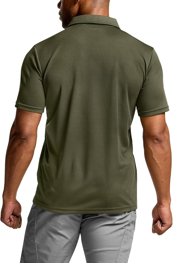 CQR Men's Polo Shirts, Tactical Short Sleeve Golf Performance Shirts, - Image 2
