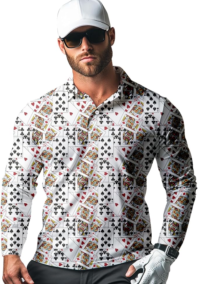 Men's Long Sleeve Golf Shirt Quick Dry 3 Button Work Fishing Outdoor Casual - Image 3