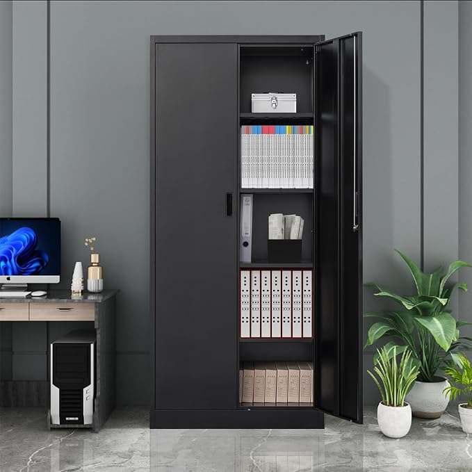 CJF Metal Storage Cabinet, Pantry-Black - Image 7