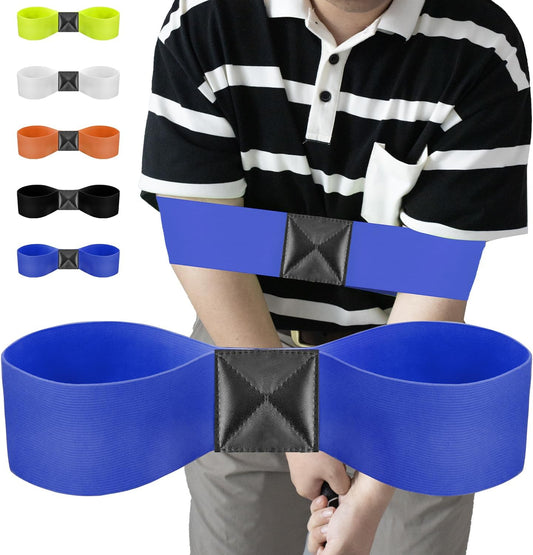 Golf Swing Training Aid-Elastic Arm Gesture Corrector Belt for Beginners,Portable Dual-Shoulder Design for Smoother Swings.Golf Accessories for Practice-Strength,Tempo Training.