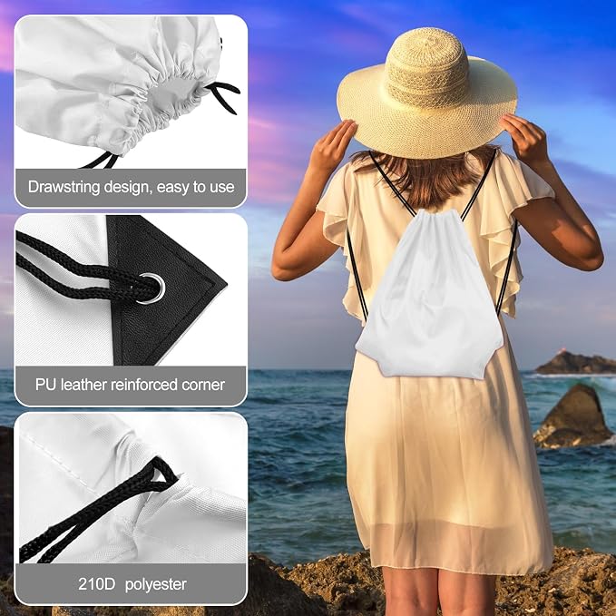 KUUQA 12 Pcs Drawstring Backpack Bags Bulk White Drawstring Bag Foldable Gym - Image 2