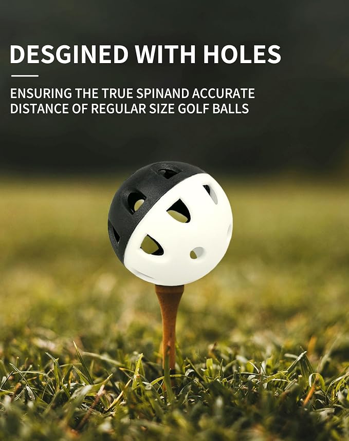 70 Pack Practice Golf Balls, 42mm Rubber Golf Training Ball, Hollow Airflow - Image 4
