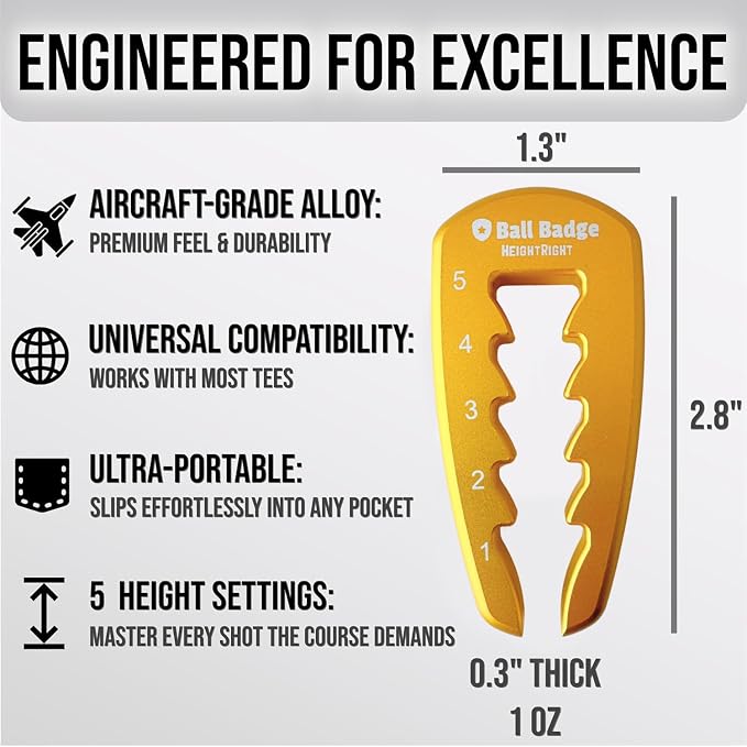 Ball Badge HeightRight Adjustable Golf Tee Height Tool – Precision Tee Height - Image 7