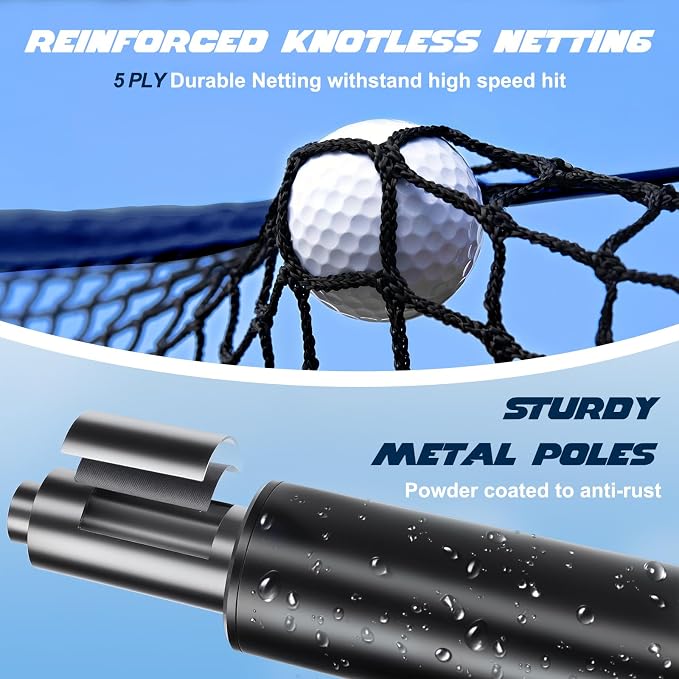 Golf Cage Practice Hitting Net, 10x7ft Heavy Steel Frame - Image 3