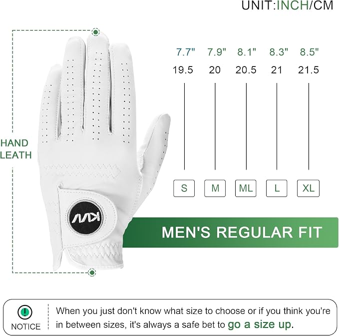 KVV Cabretta Leather Golf Gloves - Image 6