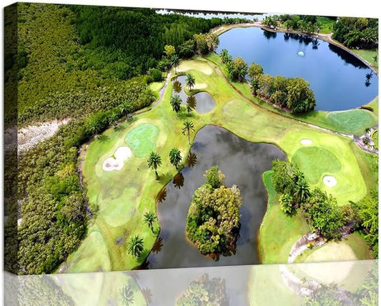 Golf Course Canvas Wall Art for Living Room Bedroom Bathroom Home Decorations by chenchenArt