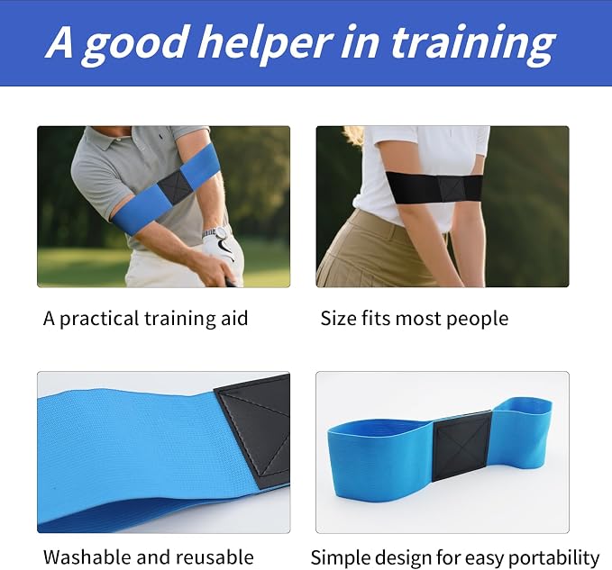 8 Pack Golf Swing Arm Bands, 4 Color Elastic Swing Correcting Trainer Bands - Image 6