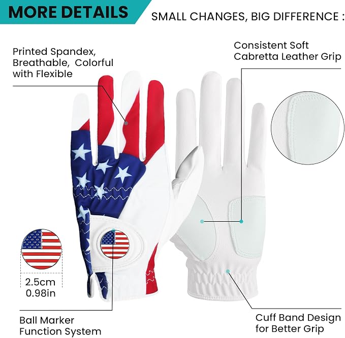 FINGER TEN Golf Gloves Men Right Handed Golfer Left Hand - Image 2