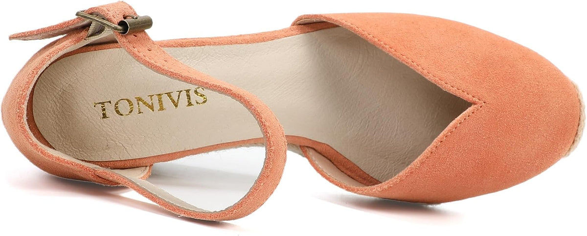 Platform Wedges Sandals for Women, Ankle-Strap, Cap Toe, Summer Espadrilles - Image 5
