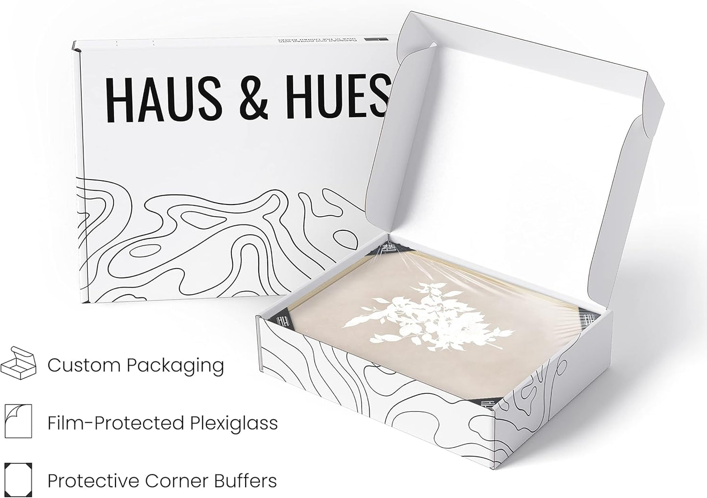 HAUS AND HUES Floral Wall Art - Set of 4 Plant Posters for Wall Vintage Botanical Prints, Flower Pictures for Room Aesthetic, Vintage Art Prints Flower Wall Art (Beige Frame, 11x14)