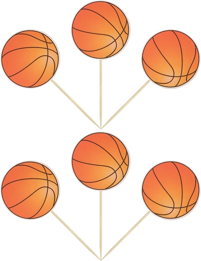 36Pcs Basketball Cupcake Toppers Star Sports Ball Cupcake Picks Decorations - Image 3