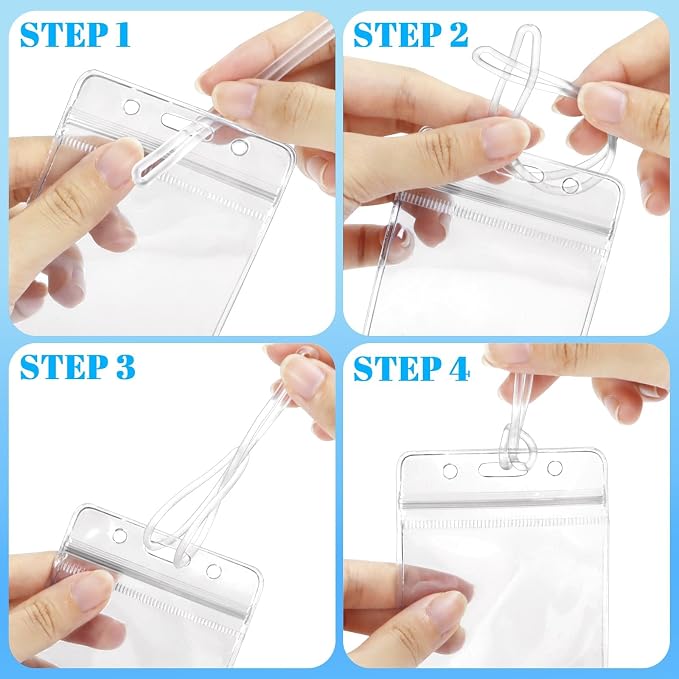 200-Piece Set of Clear Plastic Luggage and Badge Tag Holders, Perfect Office - Image 4