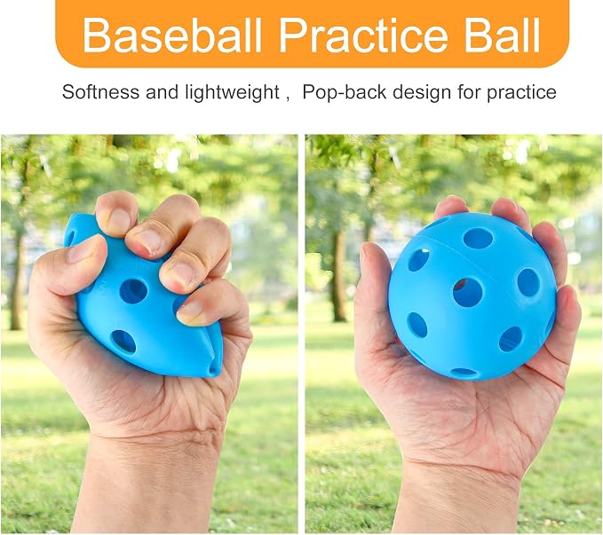 Coopay 12/50/100 Pack Baseball Practice Balls Plastic Training Balls - Image 4