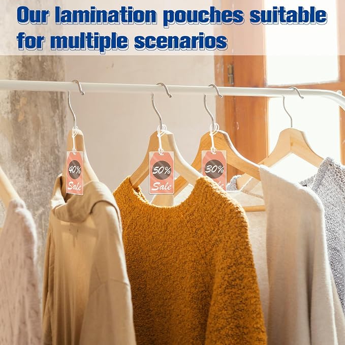 100 Pieces 7 Mil 2 1/2" x 4 1/4" Luggage Tag Laminating Pouches - Image 7