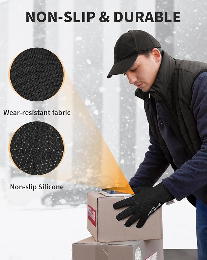 ATERCEL 3M Thinsulate Winter Gloves Men Women, Waterproof Thermal Cold Weather - Image 4