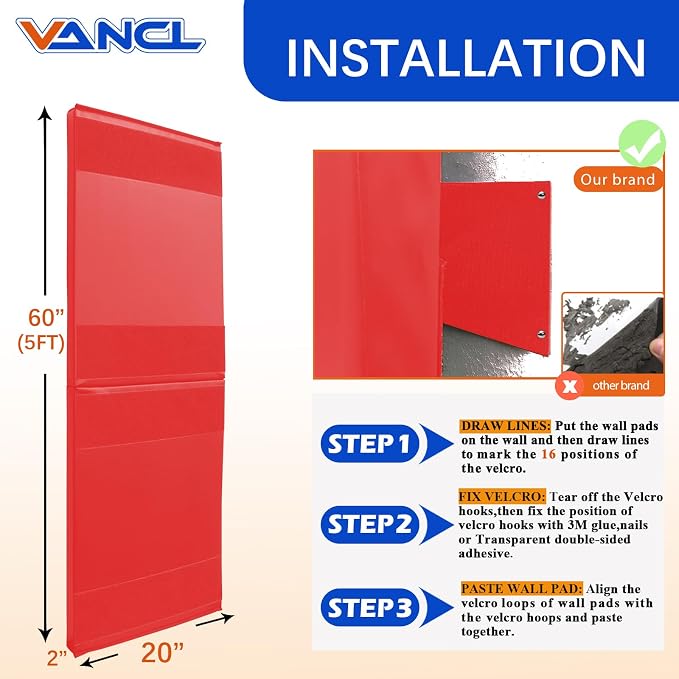Gym Padding Wall Mount Protection Pad Wall Mats - Image 2