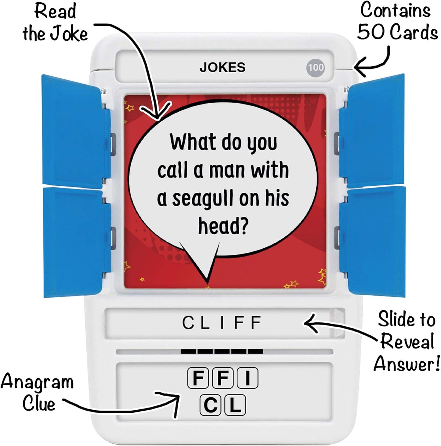 100 PICS Jokes Travel Game - Family Brain Teasers Pocket Puzzles for Kids and Adults POP08015