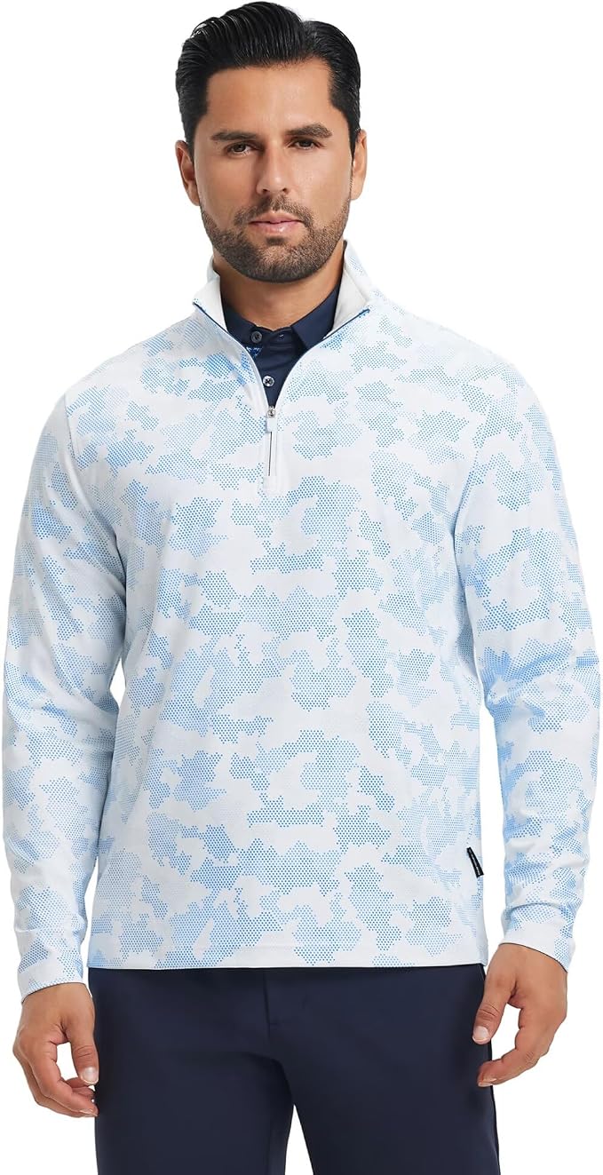 M MAELREG Quarter Zip Golf Pullover Men Dry Fit Long Sleeve Performance Wicking - Image 2