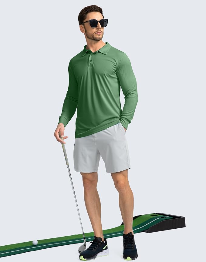 Men's Polo Shirt Long Sleeve Golf Shirts Lightweight UPF 50+ Sun Protection - Image 6