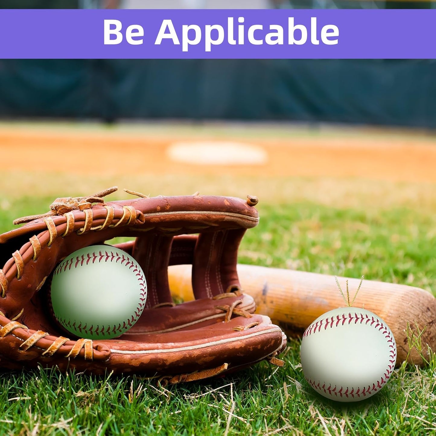 2 Pcs Super Bright Glow in The Dark Baseball with 3 Pcs Plastic Glow in The Dark Baseballs, for Youth and Adult Baseball Players Training in The Night