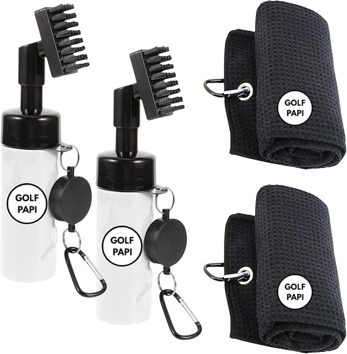 Golf Club Cleaner Brush Kit – Golf Club Cleaning Accessories Include Spray by GolfPapi