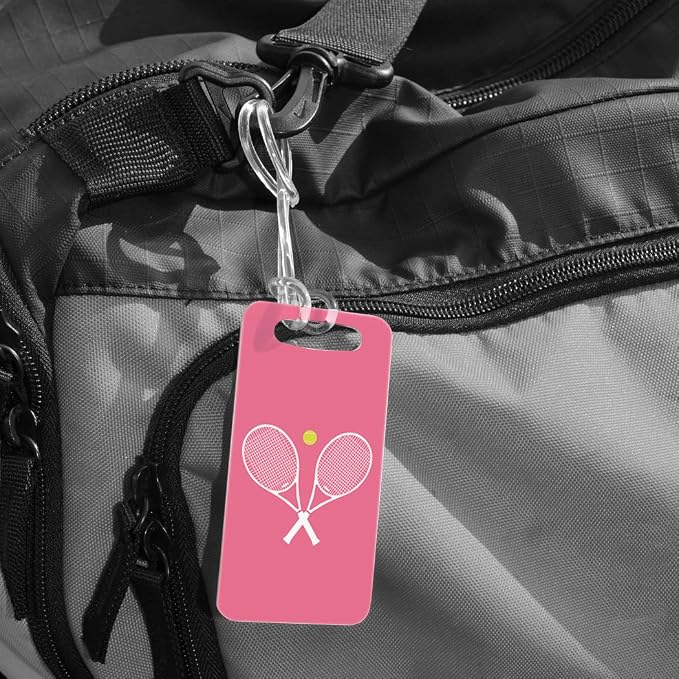 ChalkTalkSPORTS Tennis Luggage & Bag Tag | Crossed Tennis Rackets | Custom Info - Image 5