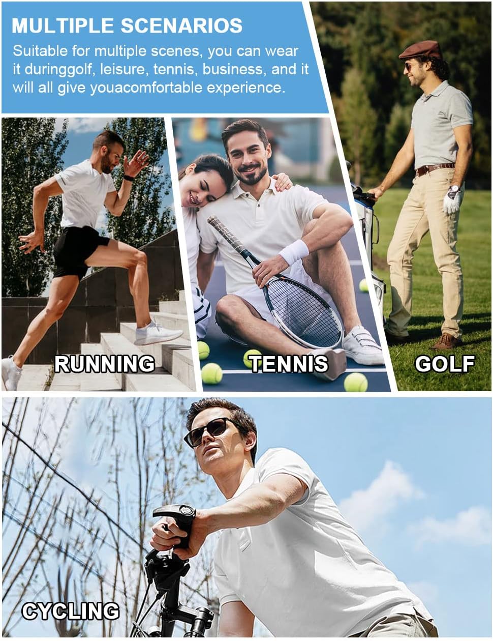 Hodaweisolp Golf Shirts for Men Dry Fit Print Moisture Wicking Performance Short Sleeve Polo Shirt