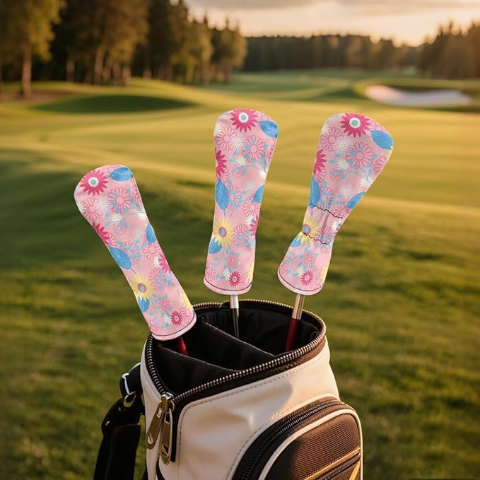 Golf Club Head Covers for Club Protective, Waterproof PU Leather Driver Fairway - Image 3