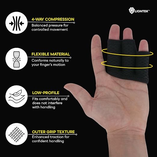 LIONTEK Triple Flow Finger Sleeve V3 Pair — Joint Support & Compression - Image 2