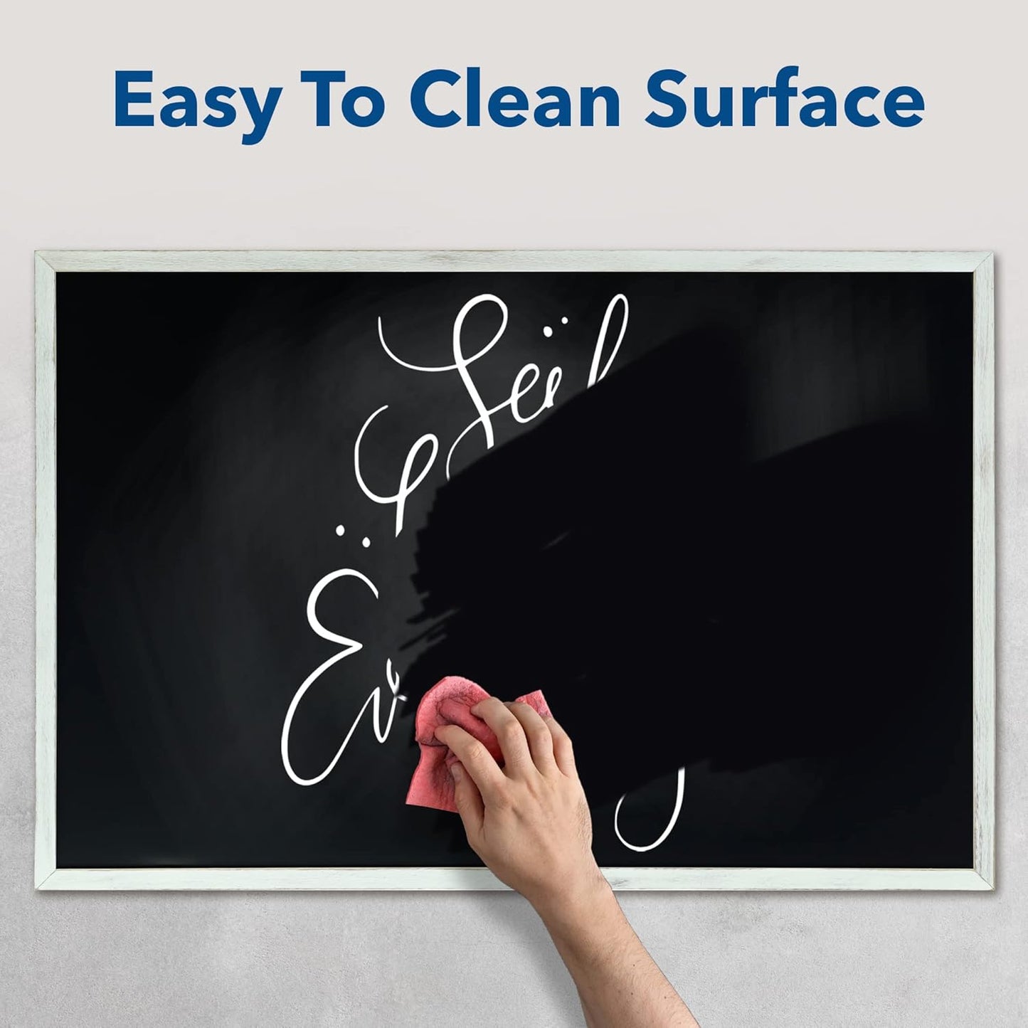 24 x 36 Magnetic Chalkboard Blackboard - Large Hanging Framed Wall Chalk Board w/Wooden Frame - Rustic 2x3 Wall Black Board to Use at Home and Office - Includes Magnets (Whitewashed)