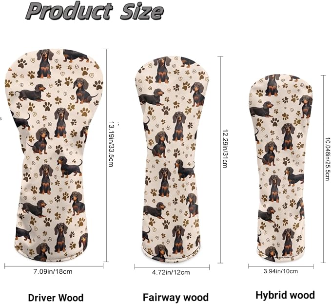 Golf Club Head Covers for Club Protective, Waterproof PU Leather Driver Fairway - Image 7