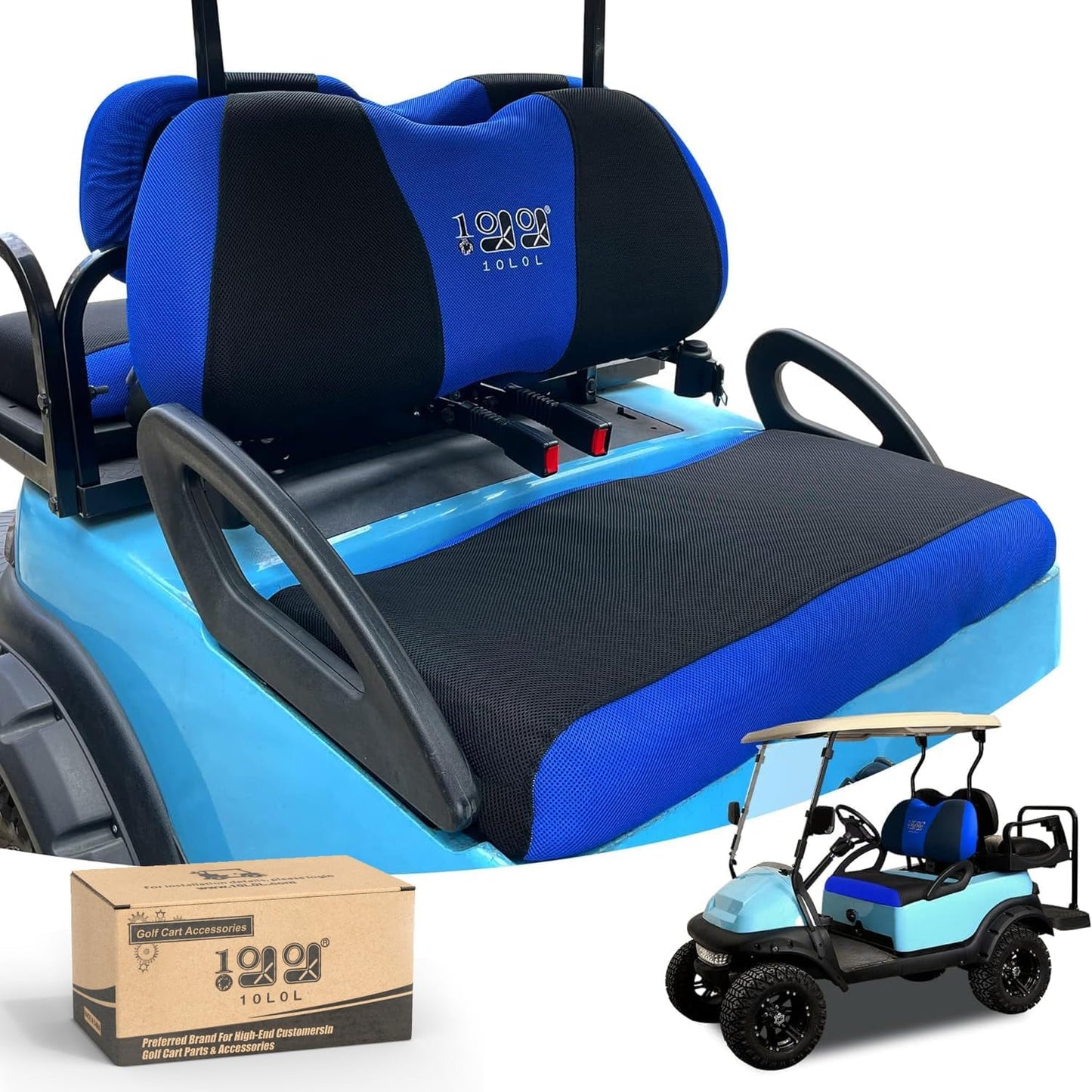 10L0L Golf Cart Seat Covers Universal for Yamaha Club Car Precedent Standard Front Seats, Breathable Mesh Bench Seat Cover, No Drilling Seat Cushion, All-Season Comfort Cool in Summer & Warm in Winter