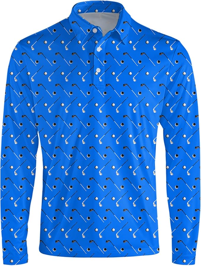 Men's Long Sleeve Golf Shirt Quick Dry 3 Button Work Fishing Outdoor Casual - Image 3