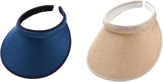 Cloth Covered Slip-On Visor for Women, Adjustable Cap Sports Sun Visors for Men by jecvxor