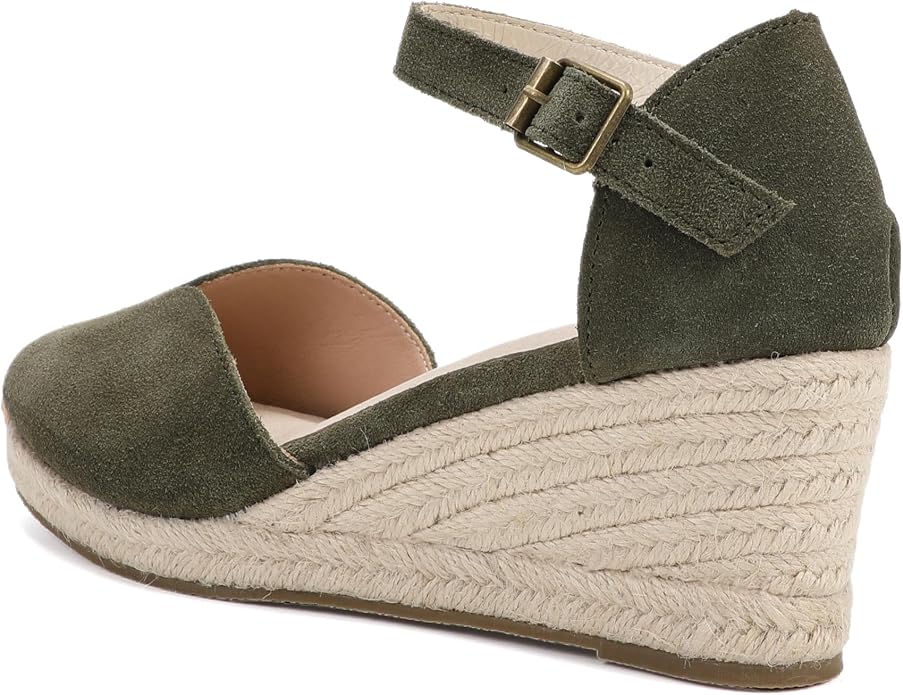 Platform Wedges Sandals for Women, Ankle-Strap, Cap Toe, Summer Espadrilles - Image 3