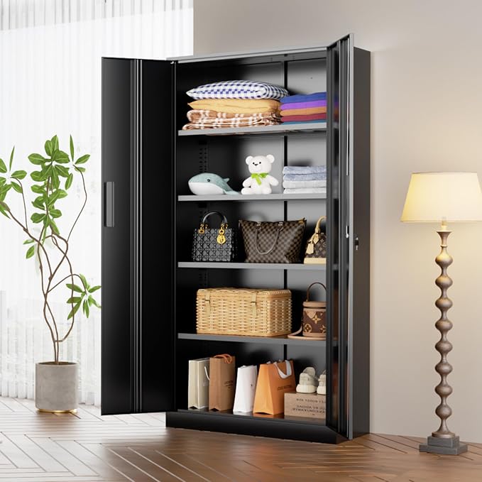 INTERGREAT Black Metal Storage Cabinet, Tall Metal Cabinet - Image 9