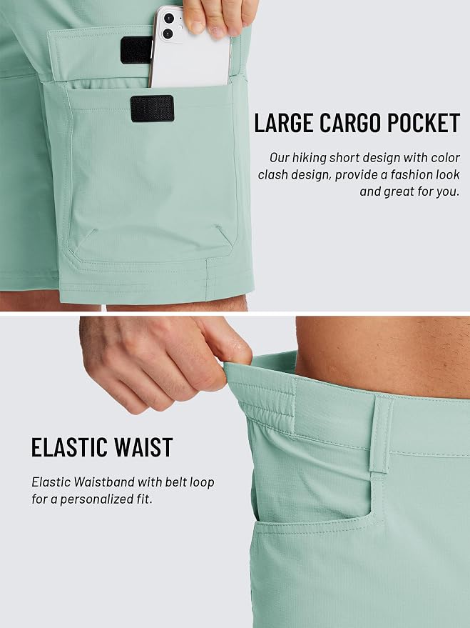 TACVASEN Men's Summer Outdoor Shorts Quick Dry Cargo Casual Work Hiking Shorts - Image 4