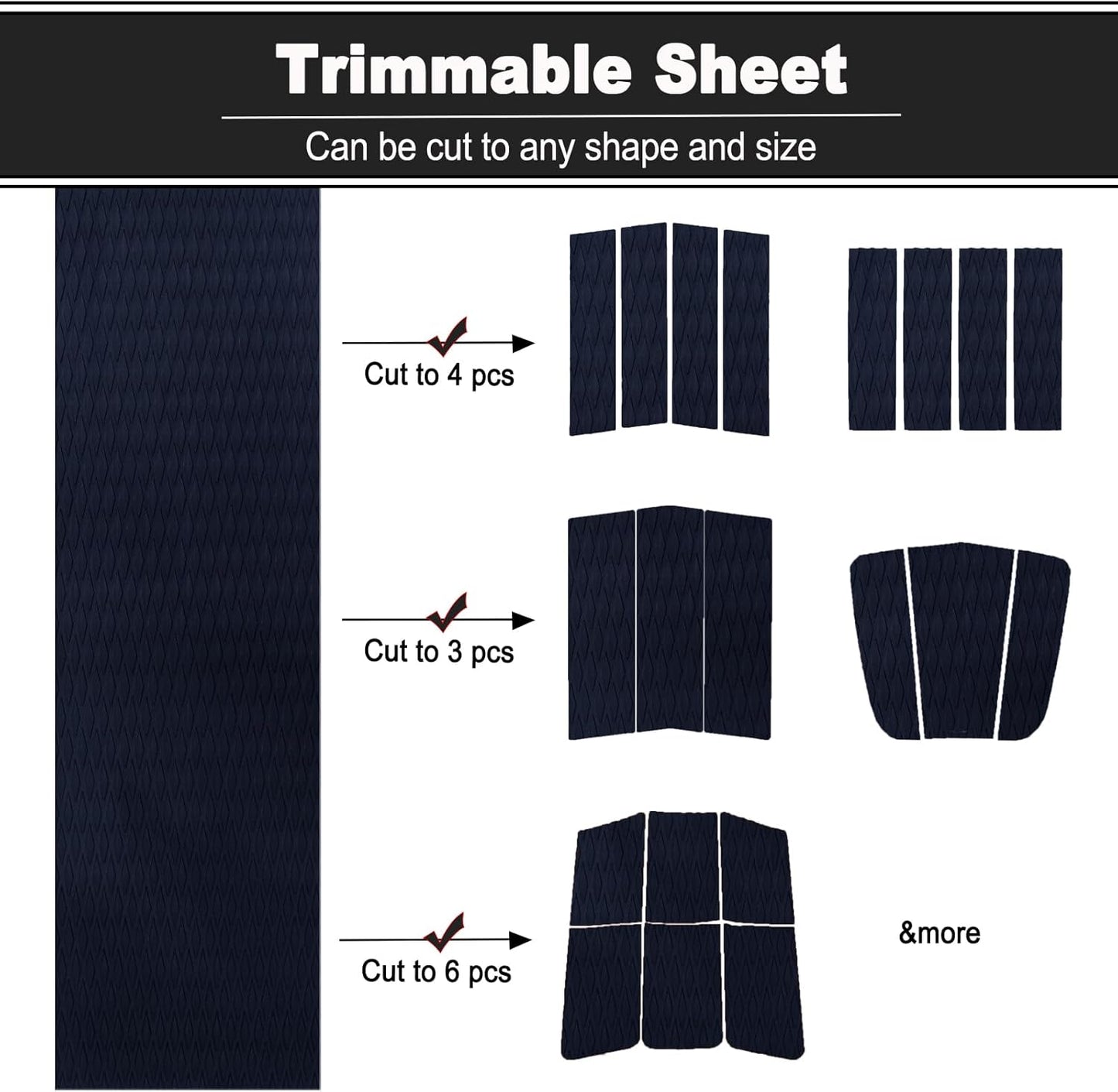 HZshark EVA Foam Boat Decking Sheet Universal DIY Surfboard Traction Pad Non-Slip Grip Mat Trimmable Sheet for Kayak RV Yacht Pool Skateboard Skimboard Step Green Yellow Orange Blue Dark Grey Black