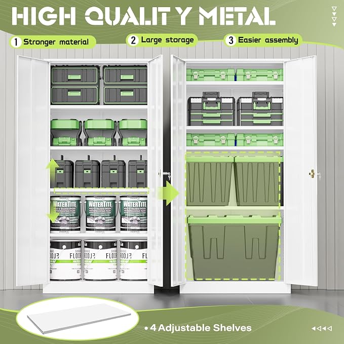 SUNCROWN 72" Metal Storage Cabinet - Image 5