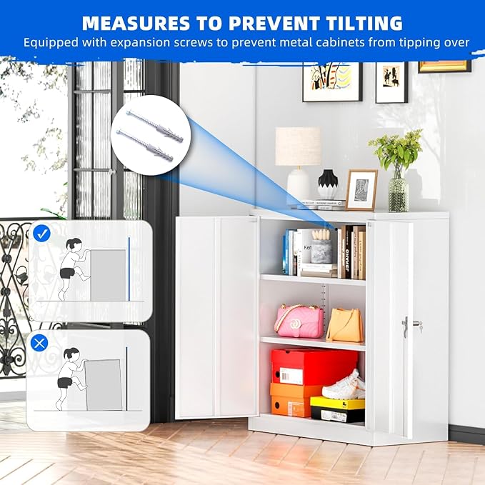 INTERGREAT Metal Garage Storage Cabinet, Small Steel Cabinet - Image 9