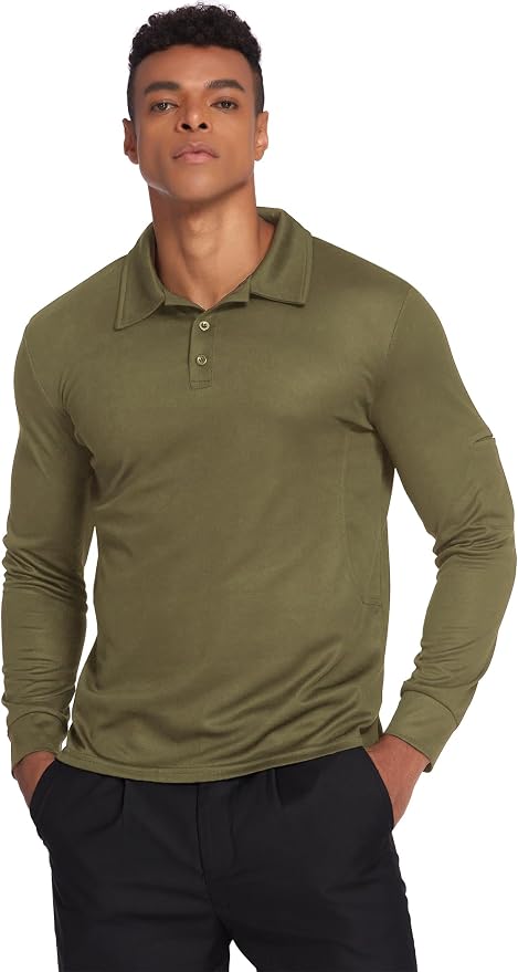 Deyeek Men's Polo Shirts Long Sleeve Golf Polo Shirts - Image 7